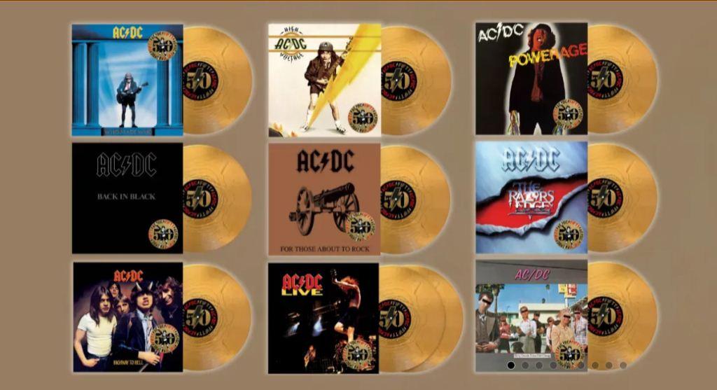 AC/DC анонсировали лимитированное издание своих альбомов "50" на виниле золотого цвета
